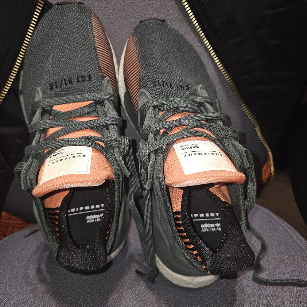 Adidas ADV 91-18 EQUIPMENT Gray Orange Mens 9 - Picture 3 of 4